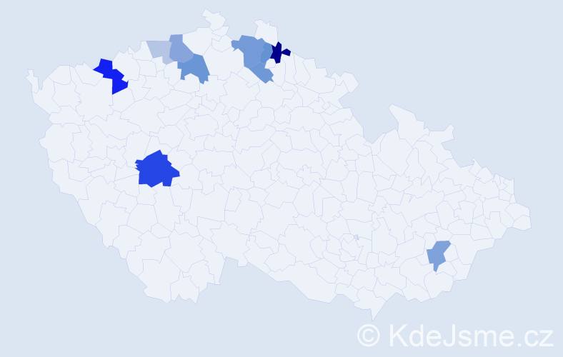 Příjmení: 'Gahlerová', počet výskytů 22 v celé ČR