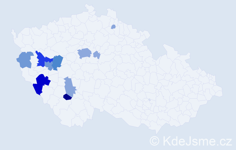 Příjmení: 'Kieweg', počet výskytů 39 v celé ČR