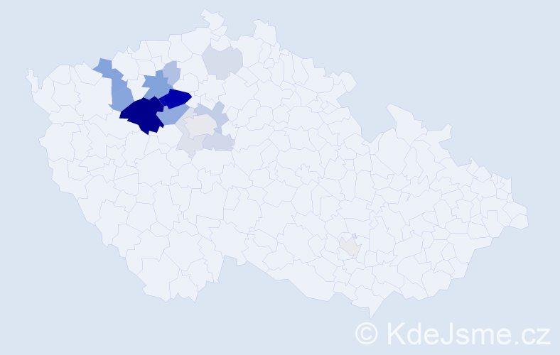 Příjmení: 'Čečrdle', počet výskytů 48 v celé ČR