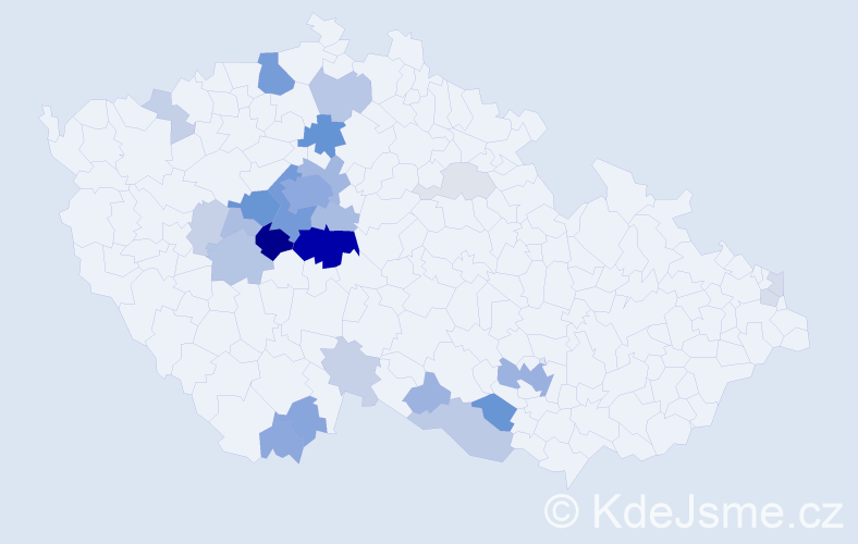 Příjmení: 'Tikovský', počet výskytů 108 v celé ČR