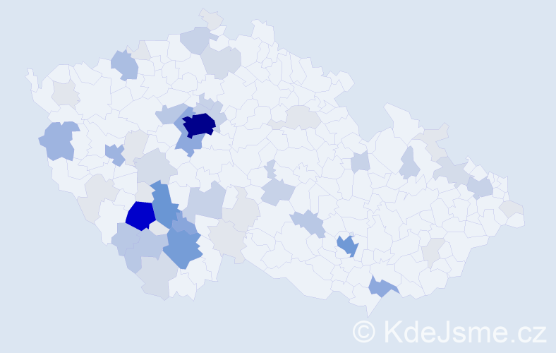 Příjmení: 'Komrska', počet výskytů 204 v celé ČR