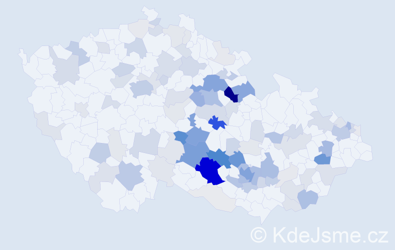 Příjmení: 'Vodová', počet výskytů 381 v celé ČR