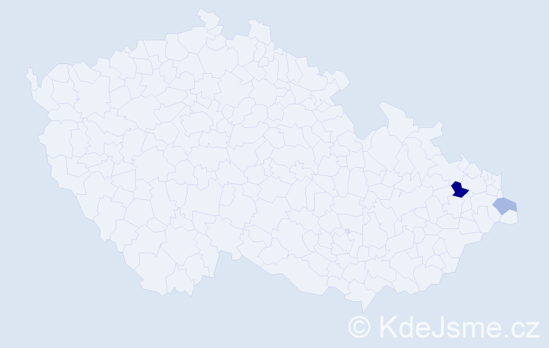 Příjmení: 'Czespiva', počet výskytů 4 v celé ČR