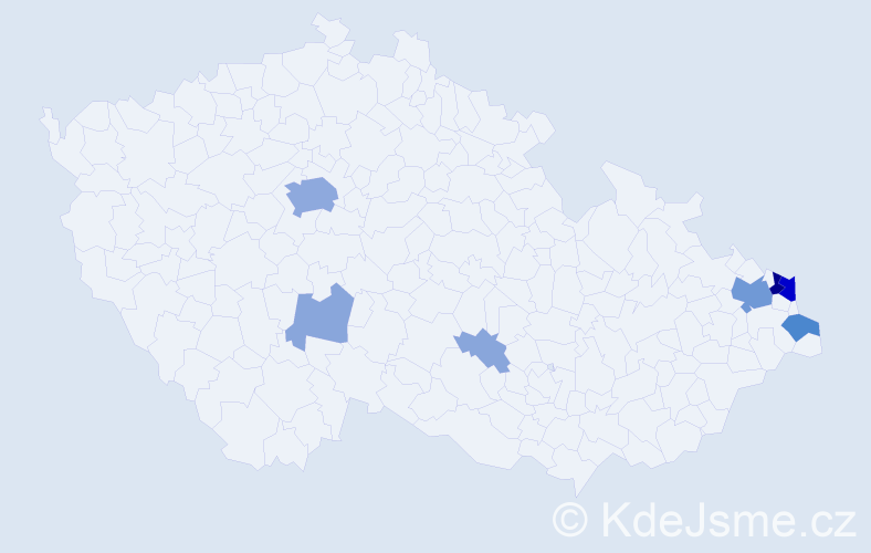 Příjmení: 'Brončková', počet výskytů 29 v celé ČR