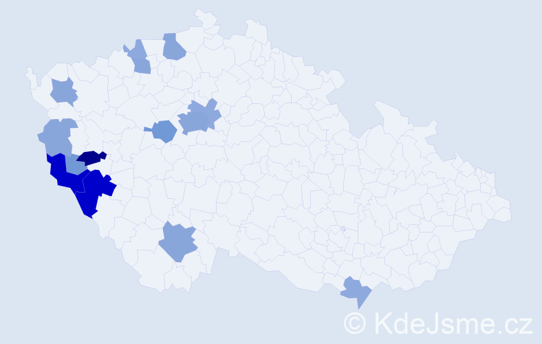 Příjmení: 'Macán', počet výskytů 46 v celé ČR