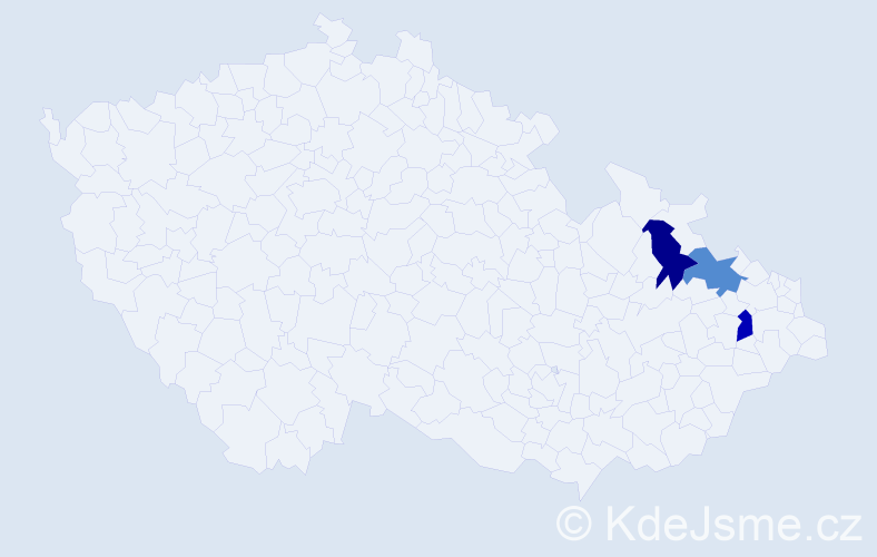 Příjmení: 'Bilonoha', počet výskytů 9 v celé ČR