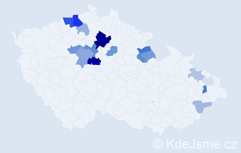 Příjmení: 'Ladová', počet výskytů 55 v celé ČR
