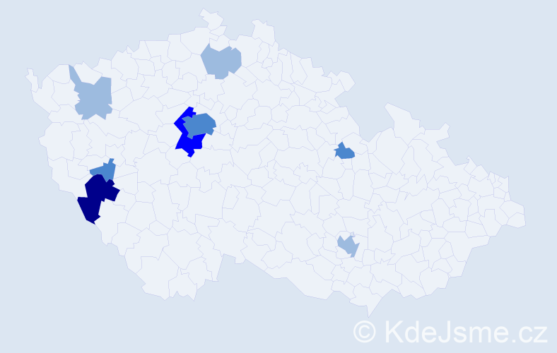 Příjmení: 'Zdrahal', počet výskytů 16 v celé ČR
