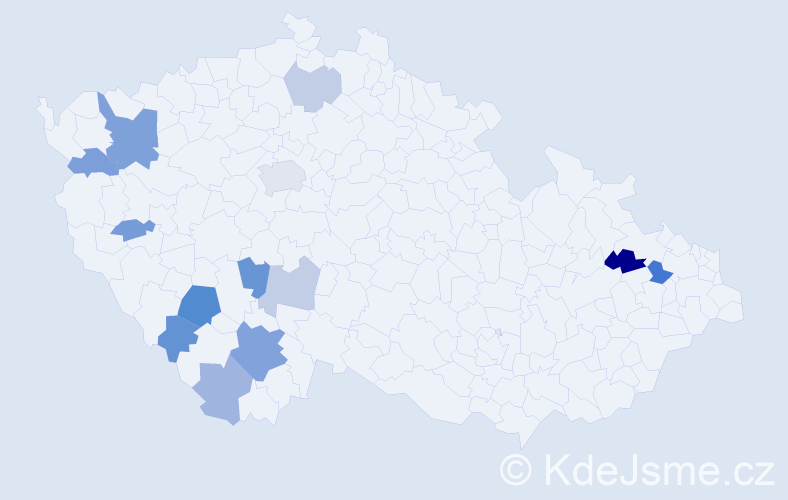 Příjmení: 'Churáň', počet výskytů 24 v celé ČR