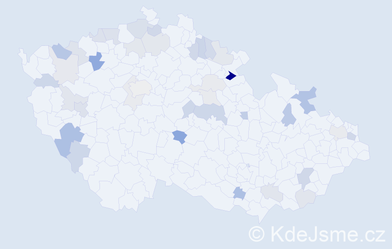 Příjmení: 'Kolárik', počet výskytů 65 v celé ČR