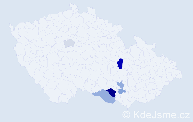 Příjmení: 'Brzkovský', počet výskytů 21 v celé ČR