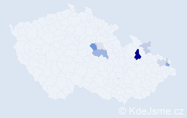 Příjmení: 'Dzingel', počet výskytů 19 v celé ČR