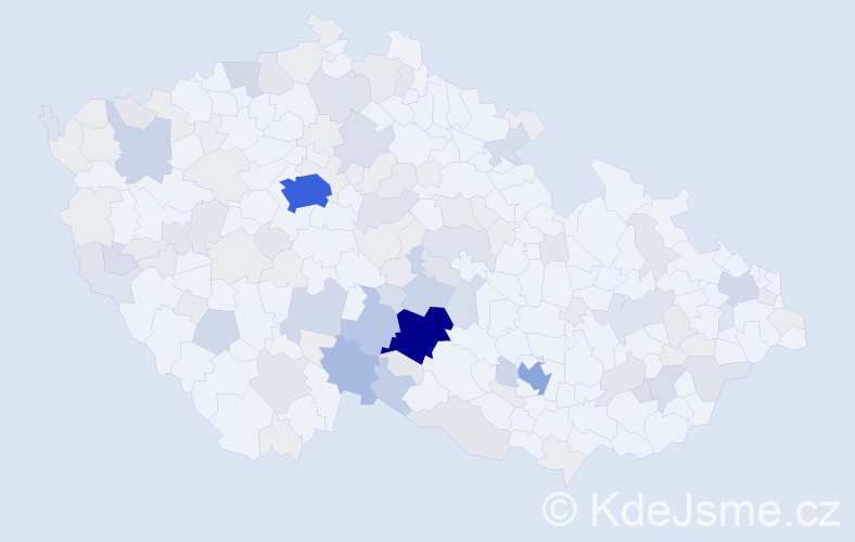Příjmení: 'Duba', počet výskytů 463 v celé ČR