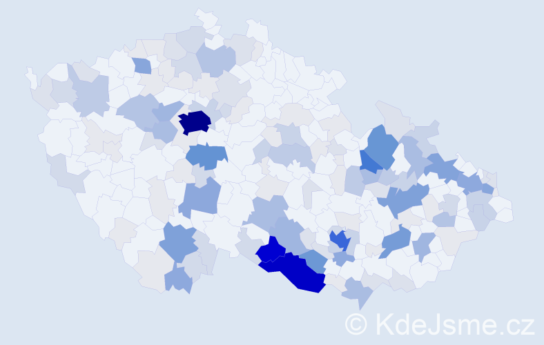 Příjmení: 'Komendová', počet výskytů 579 v celé ČR