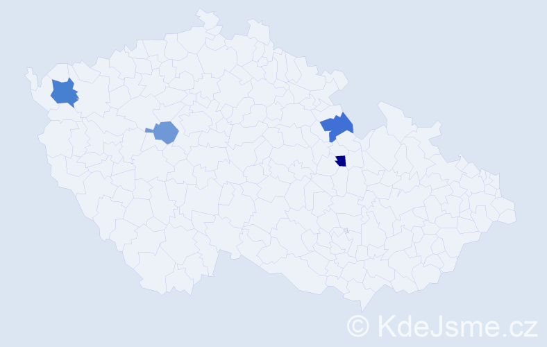Příjmení: 'Biák', počet výskytů 5 v celé ČR