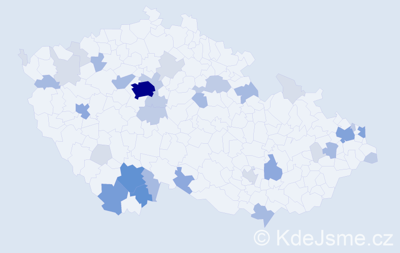 Příjmení: 'Klenková', počet výskytů 108 v celé ČR