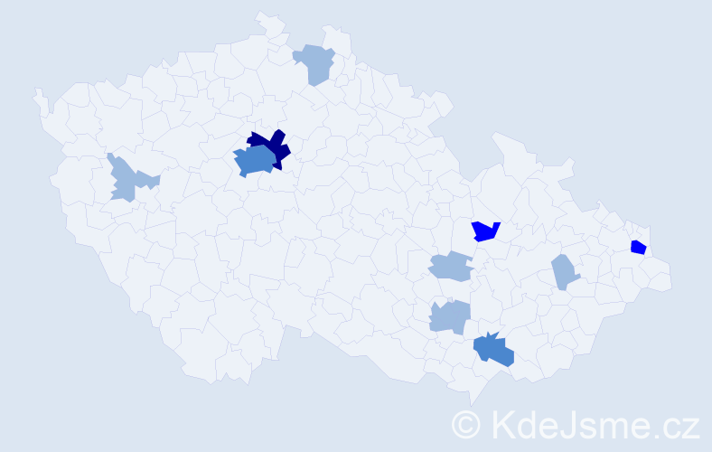 Příjmení: 'Bátora', počet výskytů 20 v celé ČR
