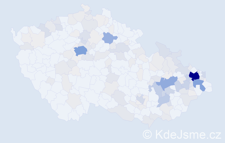Příjmení: 'Palička', počet výskytů 689 v celé ČR