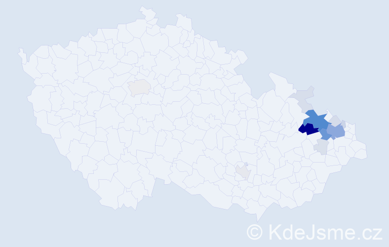 Příjmení: 'Balnarová', počet výskytů 54 v celé ČR