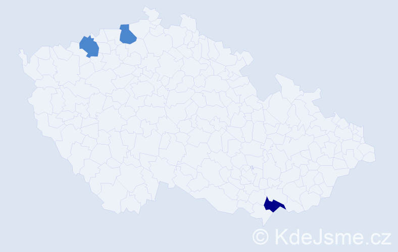 Příjmení: 'Letrik', počet výskytů 5 v celé ČR