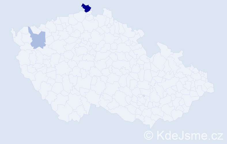 Příjmení: 'Krupiak', počet výskytů 4 v celé ČR