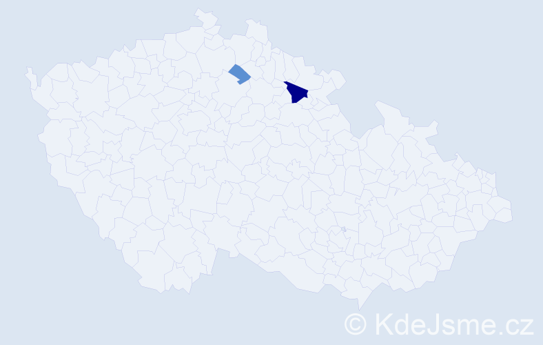 Příjmení: 'Vobicková', počet výskytů 5 v celé ČR