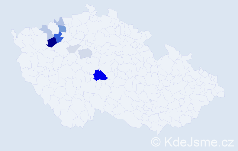 Příjmení: 'Steppanová', počet výskytů 25 v celé ČR