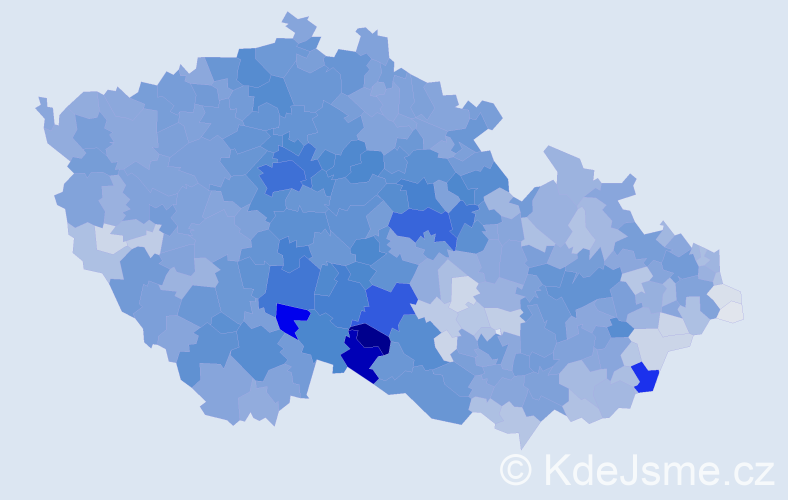 Příjmení: 'Novák', počet výskytů 34187 v celé ČR