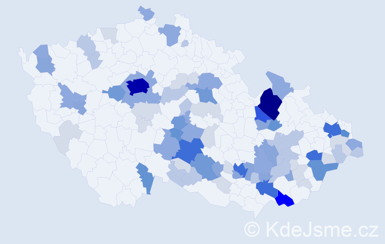 Příjmení: 'Potěšil', počet výskytů 283 v celé ČR