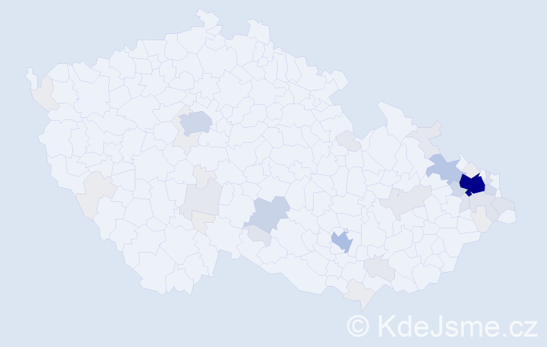 Příjmení: 'Drastichová', počet výskytů 166 v celé ČR