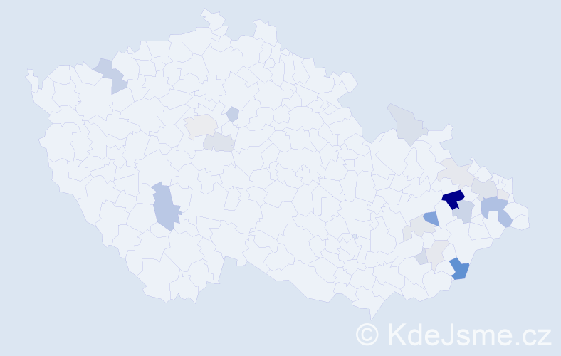 Příjmení: 'Babulíková', počet výskytů 45 v celé ČR