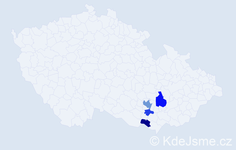 Příjmení: 'Džiuban', počet výskytů 8 v celé ČR