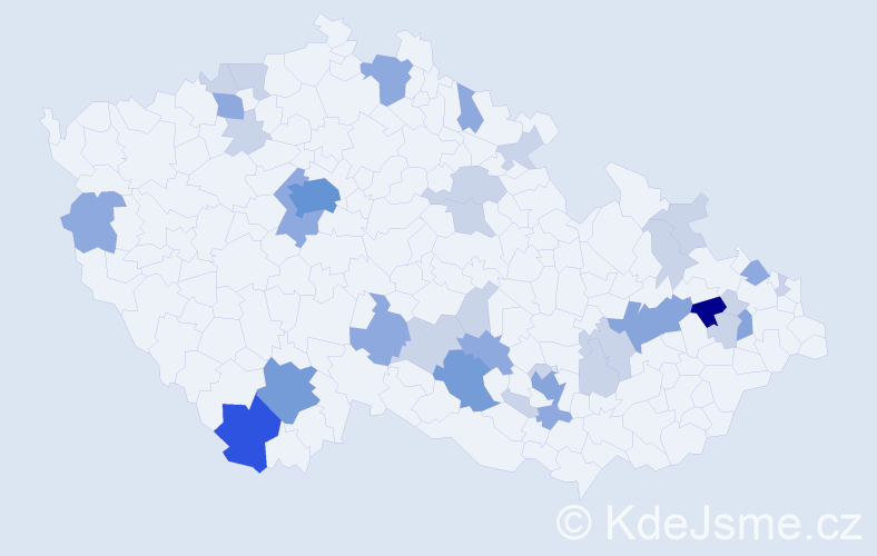 Příjmení: 'Foltinová', počet výskytů 78 v celé ČR