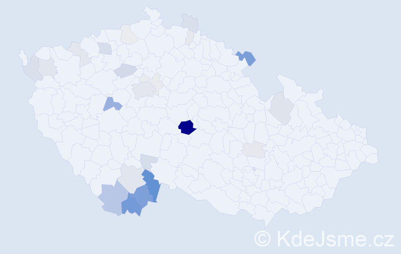Příjmení: 'Vosika', počet výskytů 80 v celé ČR
