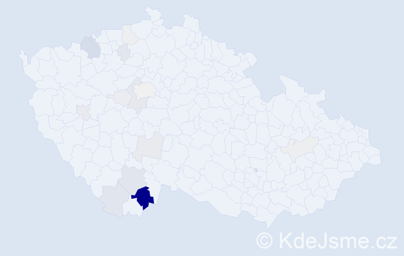 Příjmení: 'Frdlík', počet výskytů 52 v celé ČR
