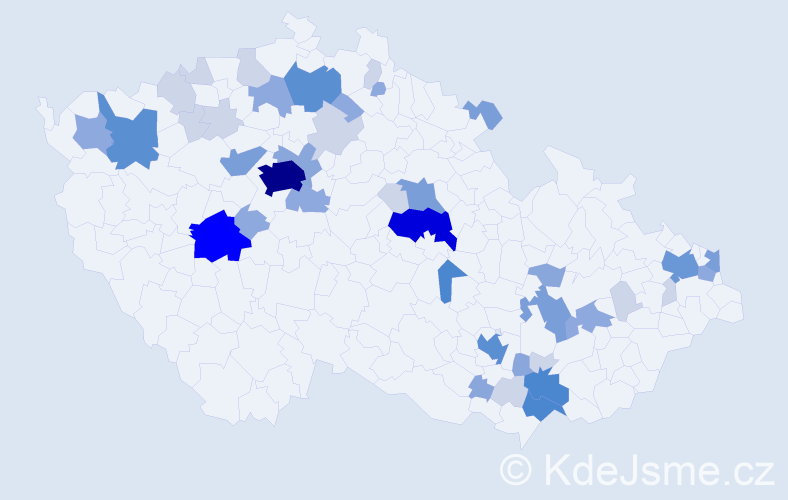 Příjmení: 'Horychová', počet výskytů 141 v celé ČR