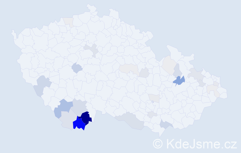 Příjmení: 'Smolen', počet výskytů 89 v celé ČR