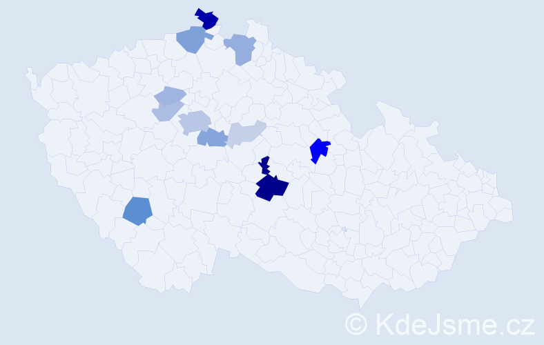 Příjmení: 'Krenková', počet výskytů 44 v celé ČR