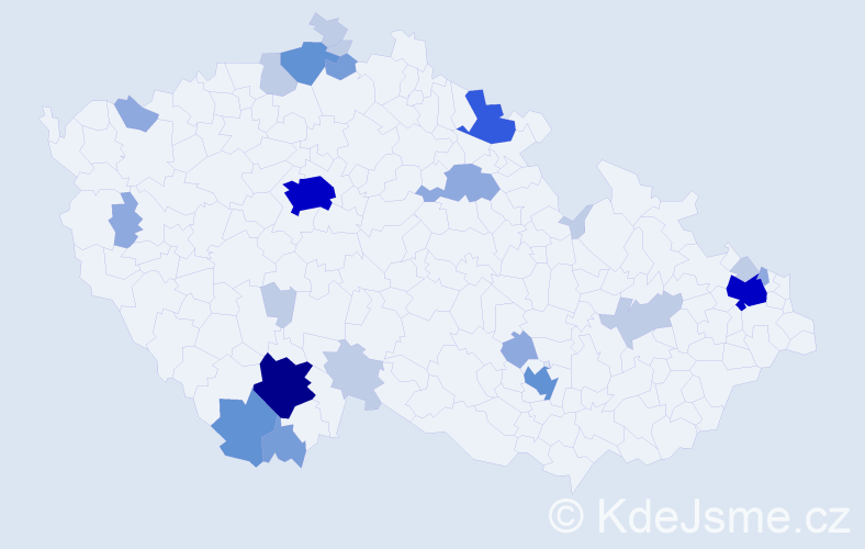 Příjmení: 'Bobrová', počet výskytů 70 v celé ČR
