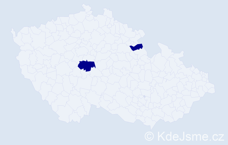Příjmení: 'Nedeljaková', počet výskytů 2 v celé ČR