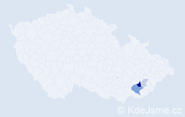 Příjmení: 'Kurtanský', počet výskytů 9 v celé ČR