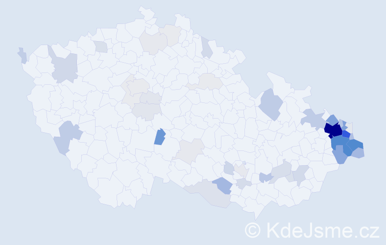 Příjmení: 'Tomis', počet výskytů 257 v celé ČR