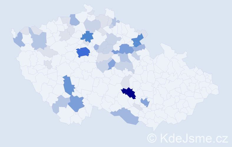 Příjmení: 'Kuřátková', počet výskytů 172 v celé ČR