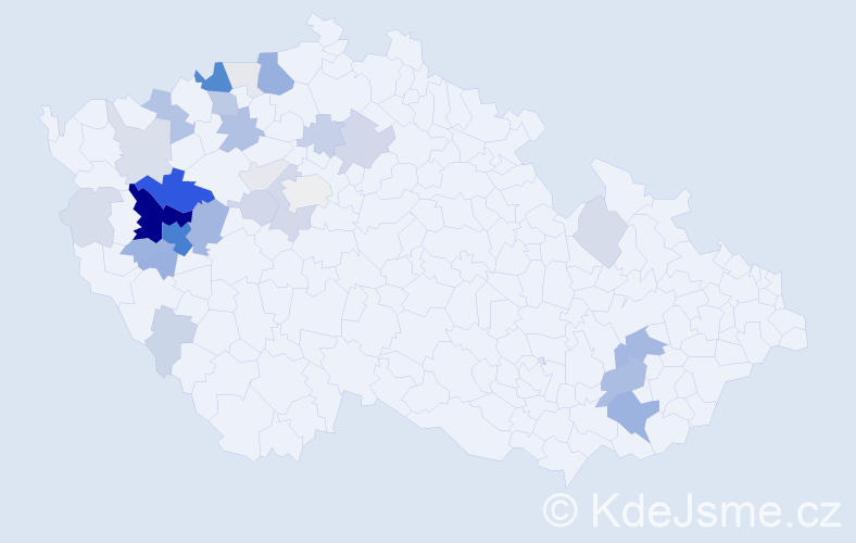Příjmení: 'Fryček', počet výskytů 144 v celé ČR