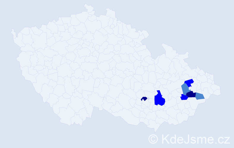 Příjmení: 'Baďuříková', počet výskytů 14 v celé ČR