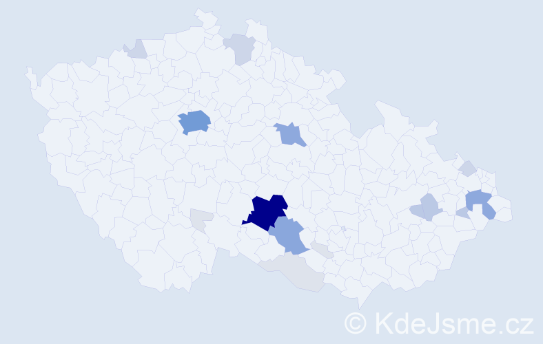 Příjmení: 'Zdarsová', počet výskytů 71 v celé ČR