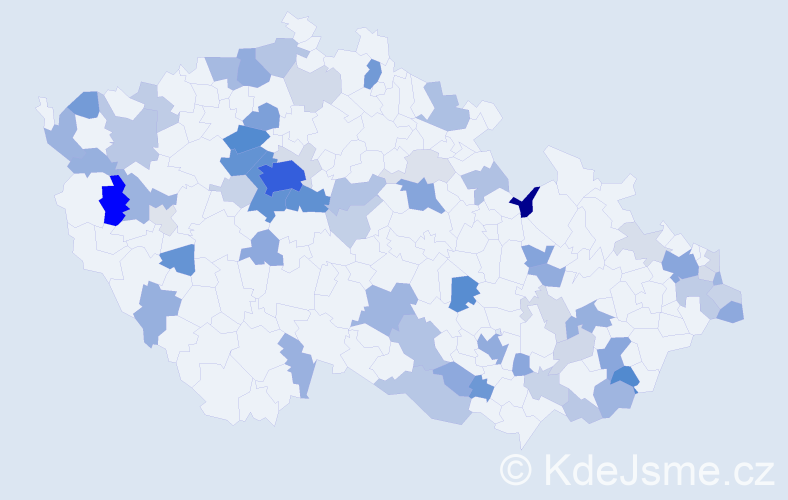 Příjmení: 'Smith', počet výskytů 219 v celé ČR