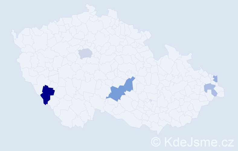 Příjmení: 'Daník', počet výskytů 11 v celé ČR