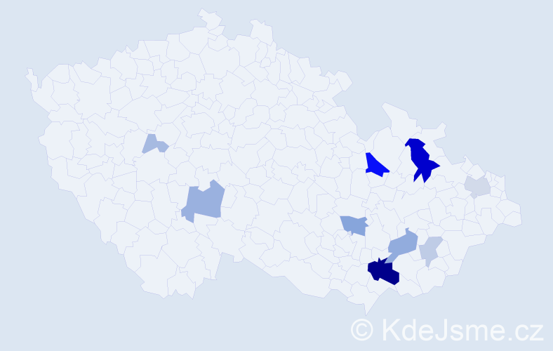 Příjmení: 'Cápková', počet výskytů 42 v celé ČR