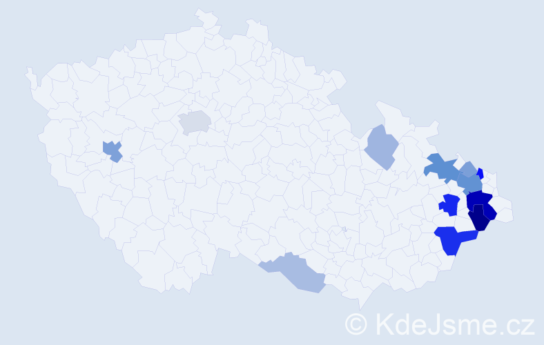 Příjmení: 'Fluxa', počet výskytů 37 v celé ČR